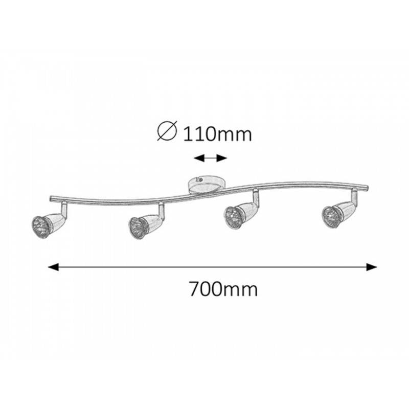 Spot norman gu10 4x50w chrom satyn