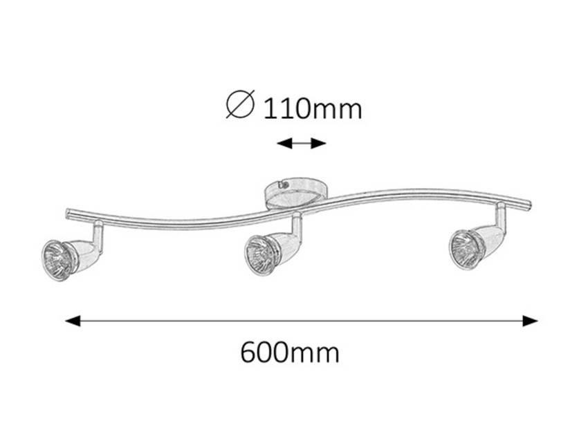 Spot norman gu10 3x50w chrom satyn