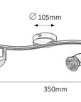 Spot norman gu10 2x50w chrom satyn