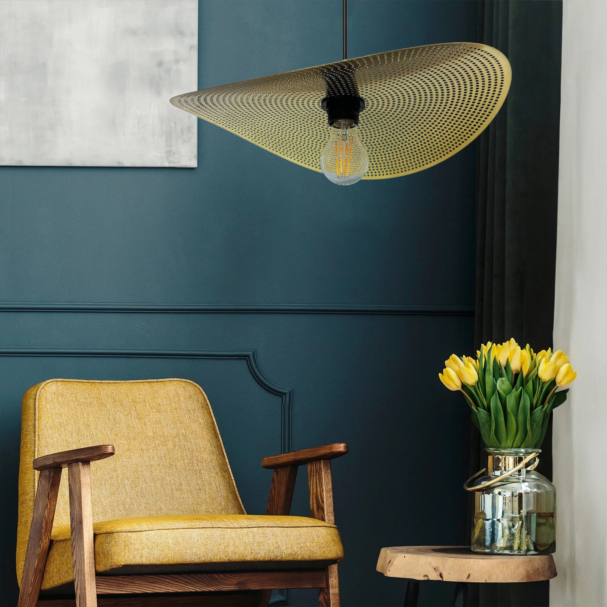 LAMPA SUFITOWA WISZĄCA APP1470-1CP Czarna/stare Złoto 11