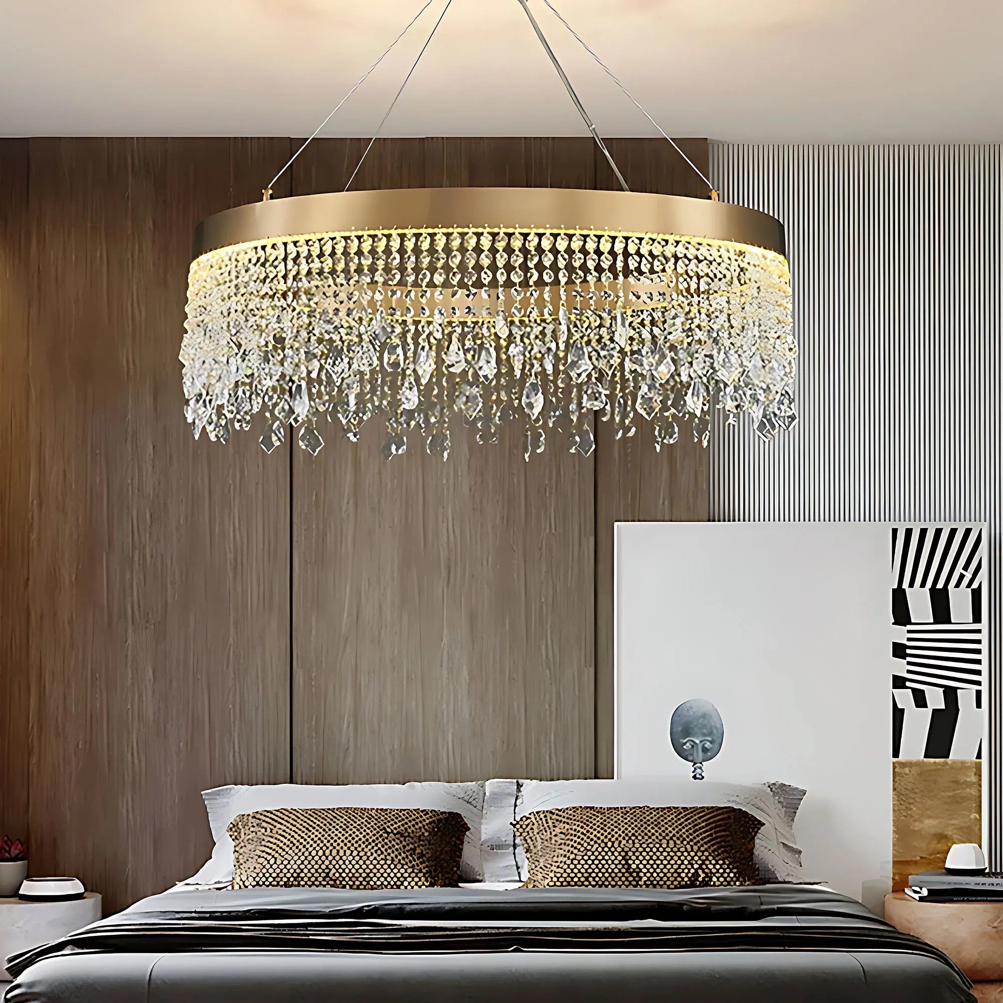 LAMPA SUFITOWA WISZĄCA LED APP1731-1CP Złota 60cm 11
