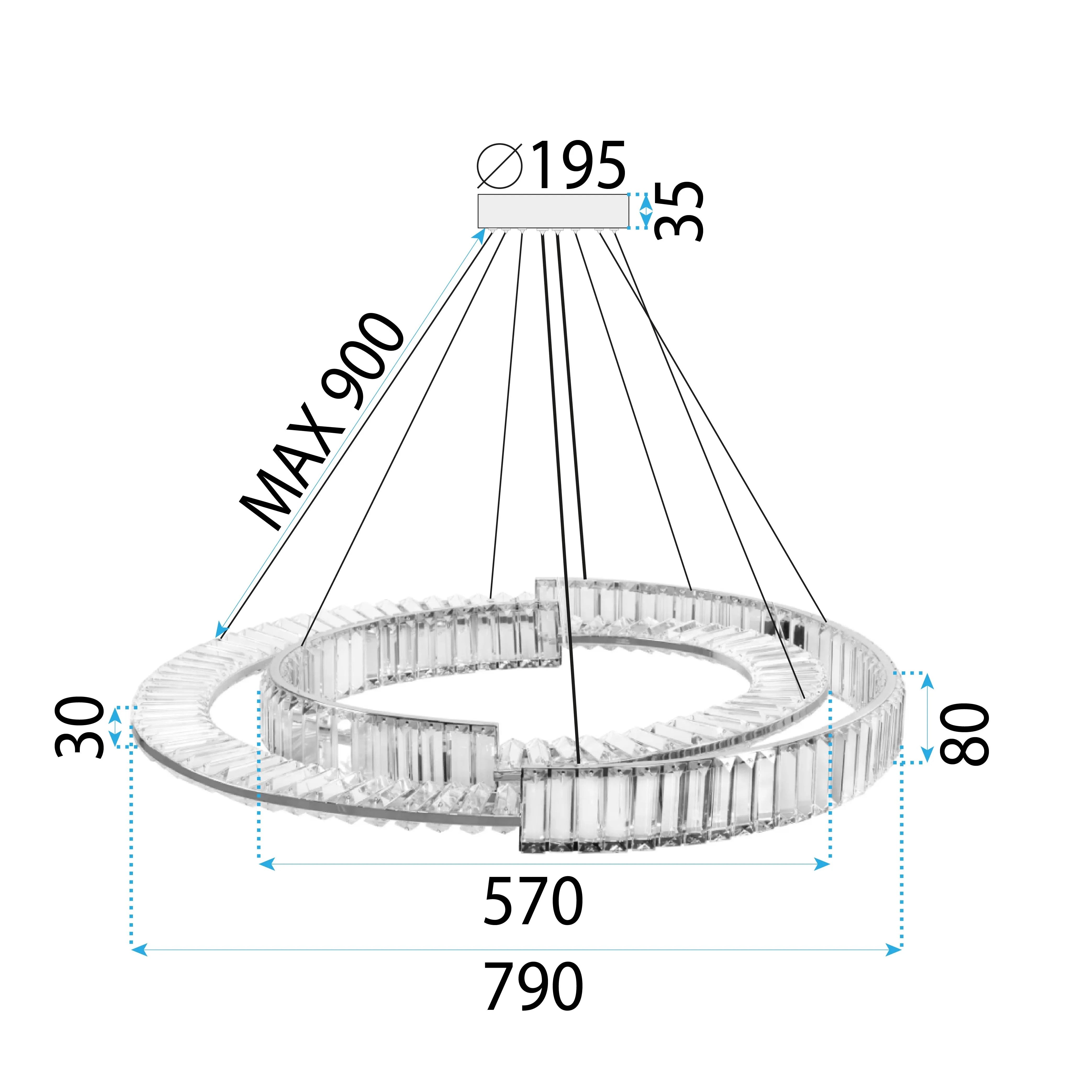 LAMPA WISZĄCA LED APP1524-CP60/80 GOLD 11