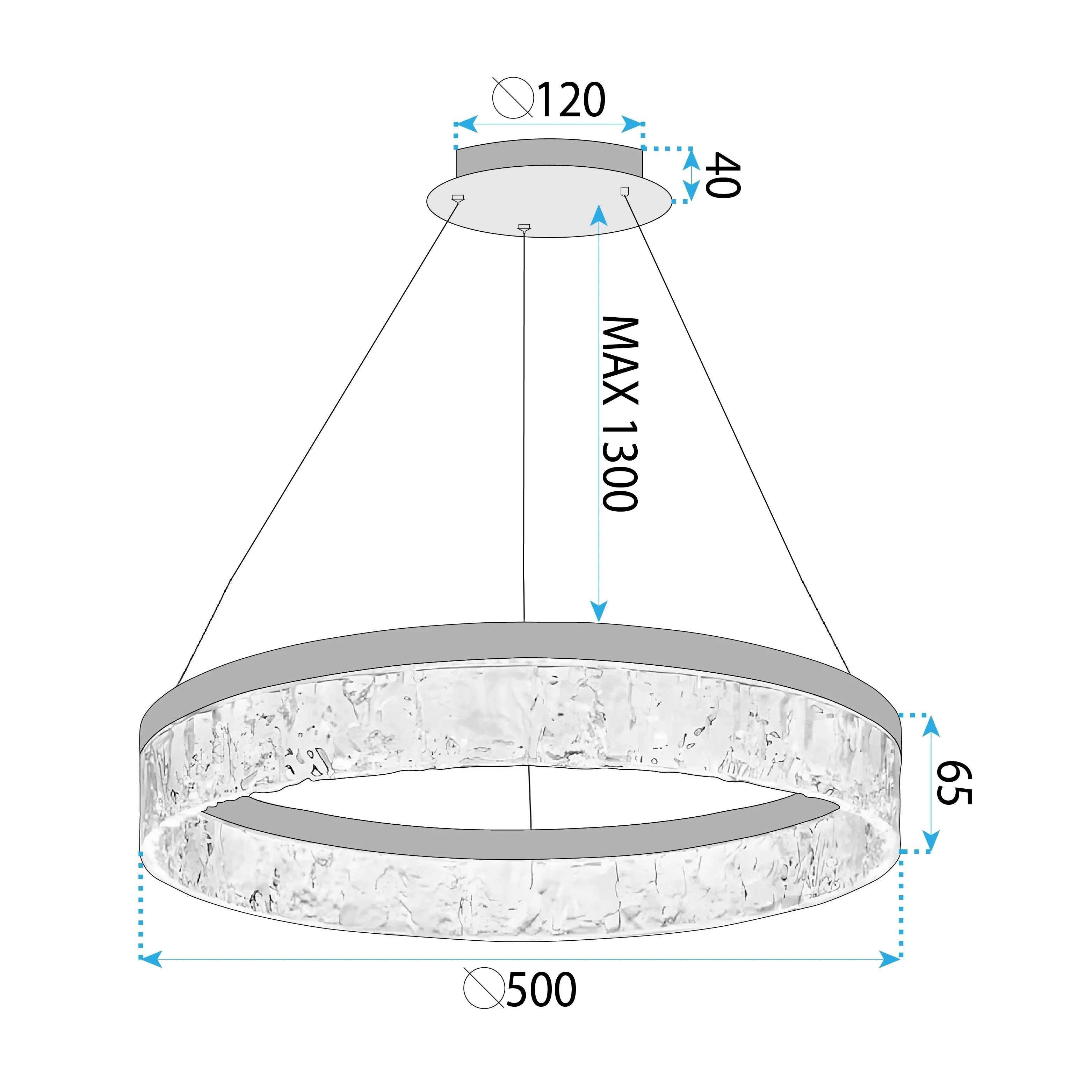 Lampa Wisząca LHJ046-CP 50 Cm ZŁOTA 11