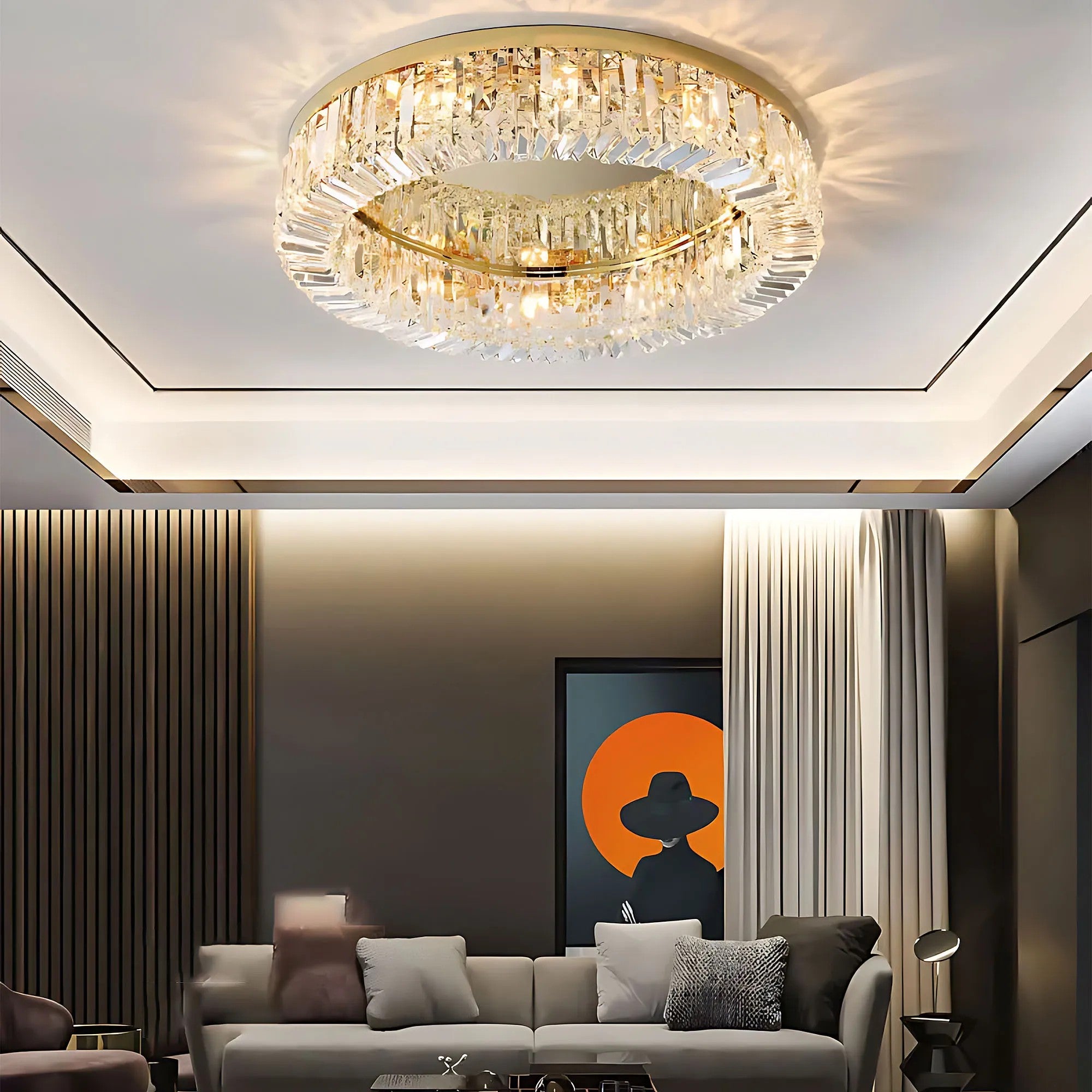 LAMPA KRYSZTAŁOWA PLAFON APP1728-6C 50 Cm ZŁOTA 11