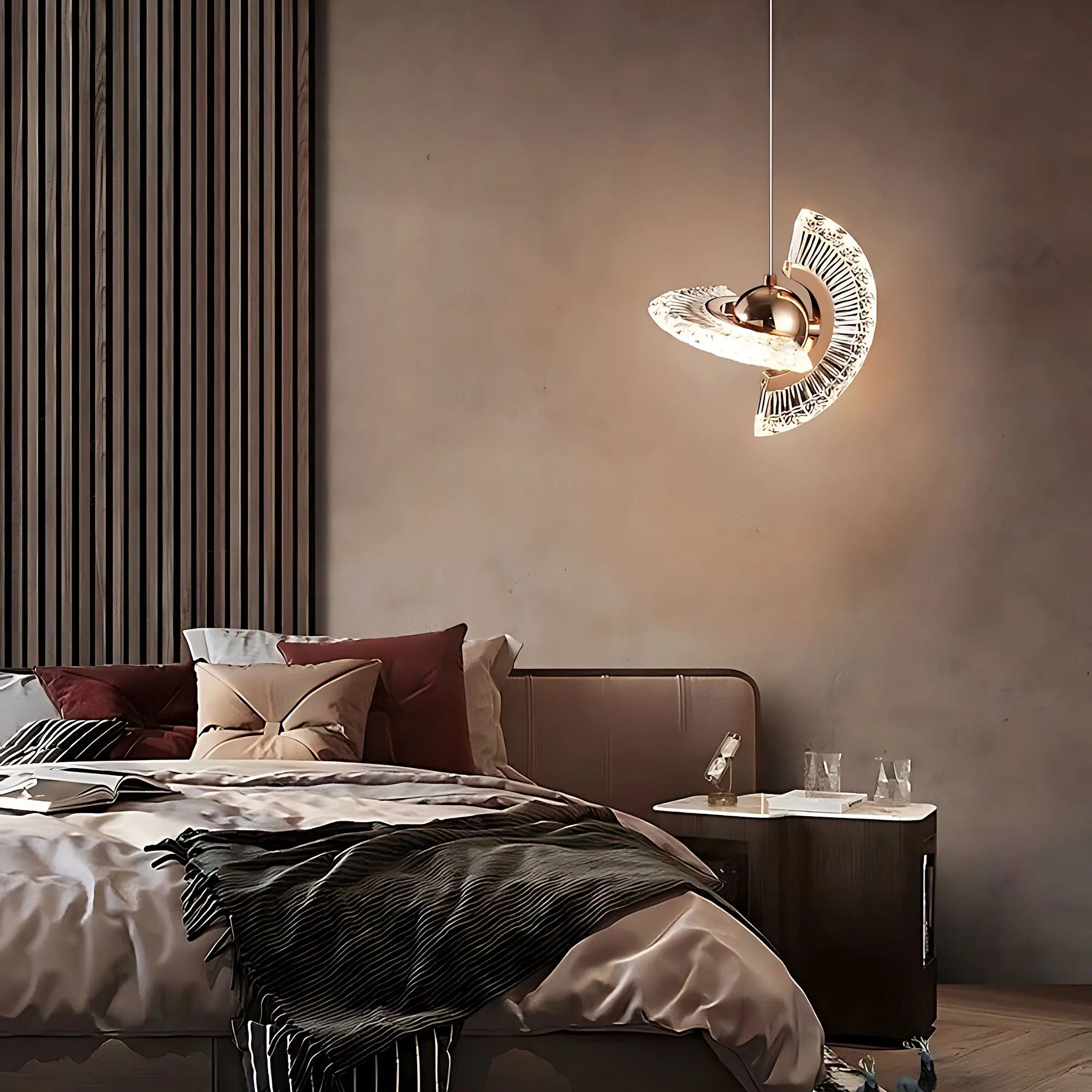 LAMPA SUFITOWA WISZĄCA LED LHJ108-2CP ZŁOTA 11
