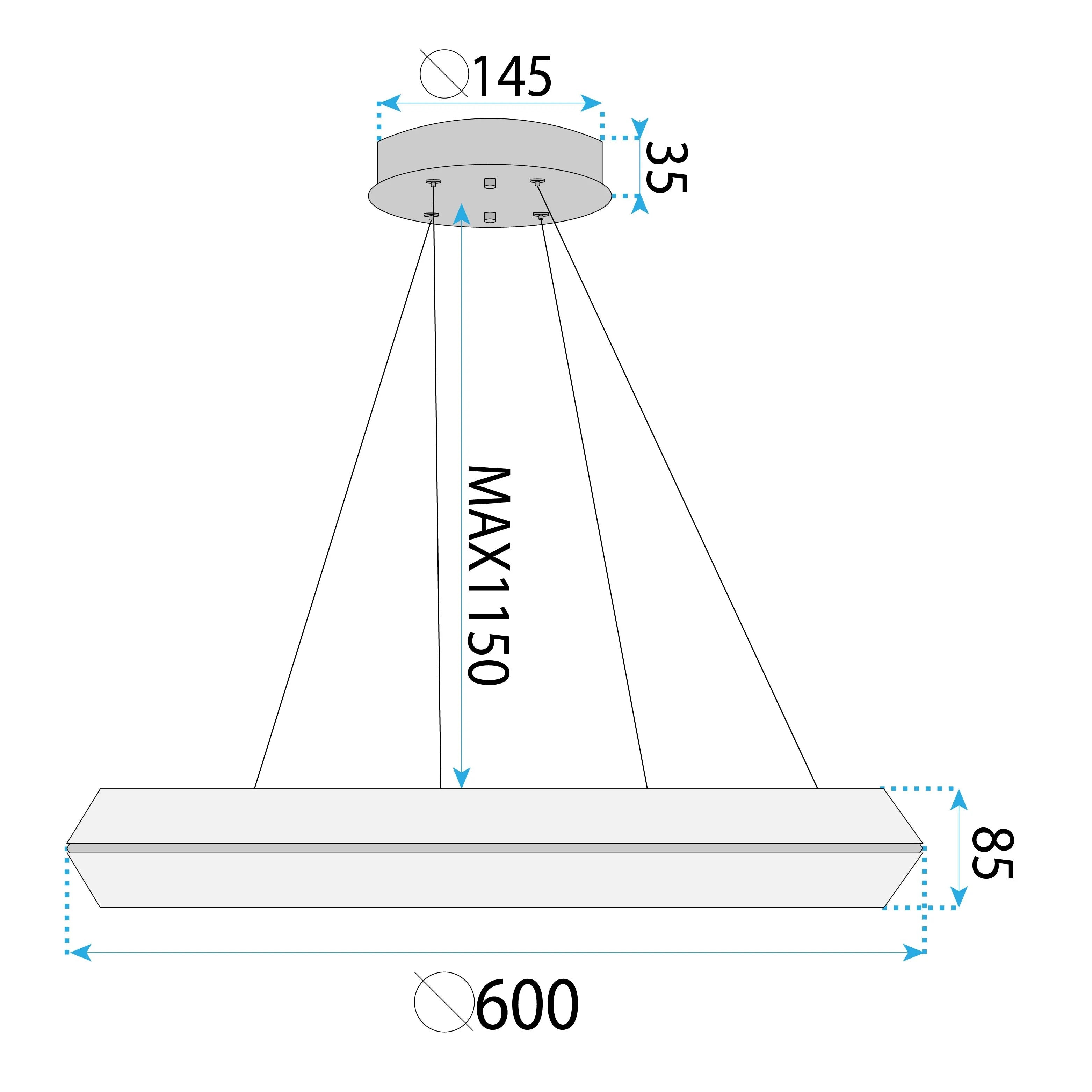 LAMPA SUFITOWA WISZĄCA LED APP1768-CP Złota 60cm 11