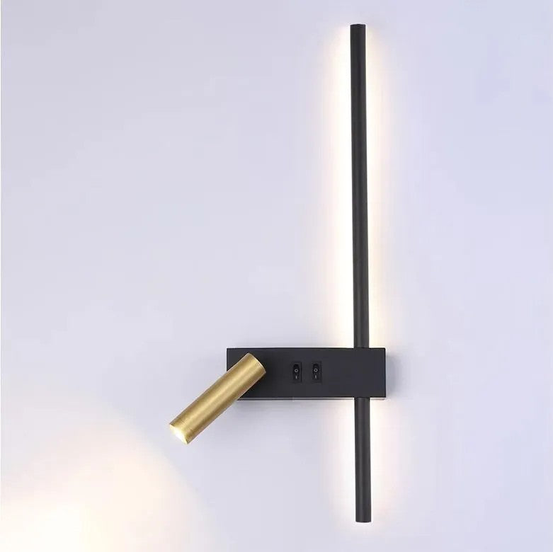 LAMPA ŚCIENNA KINKIET APP1439-2-W LEWY BLACK GOLD 11