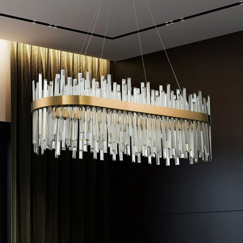 Lampa Sufitowa Kryształowa APP1513-CP80 Złota 11