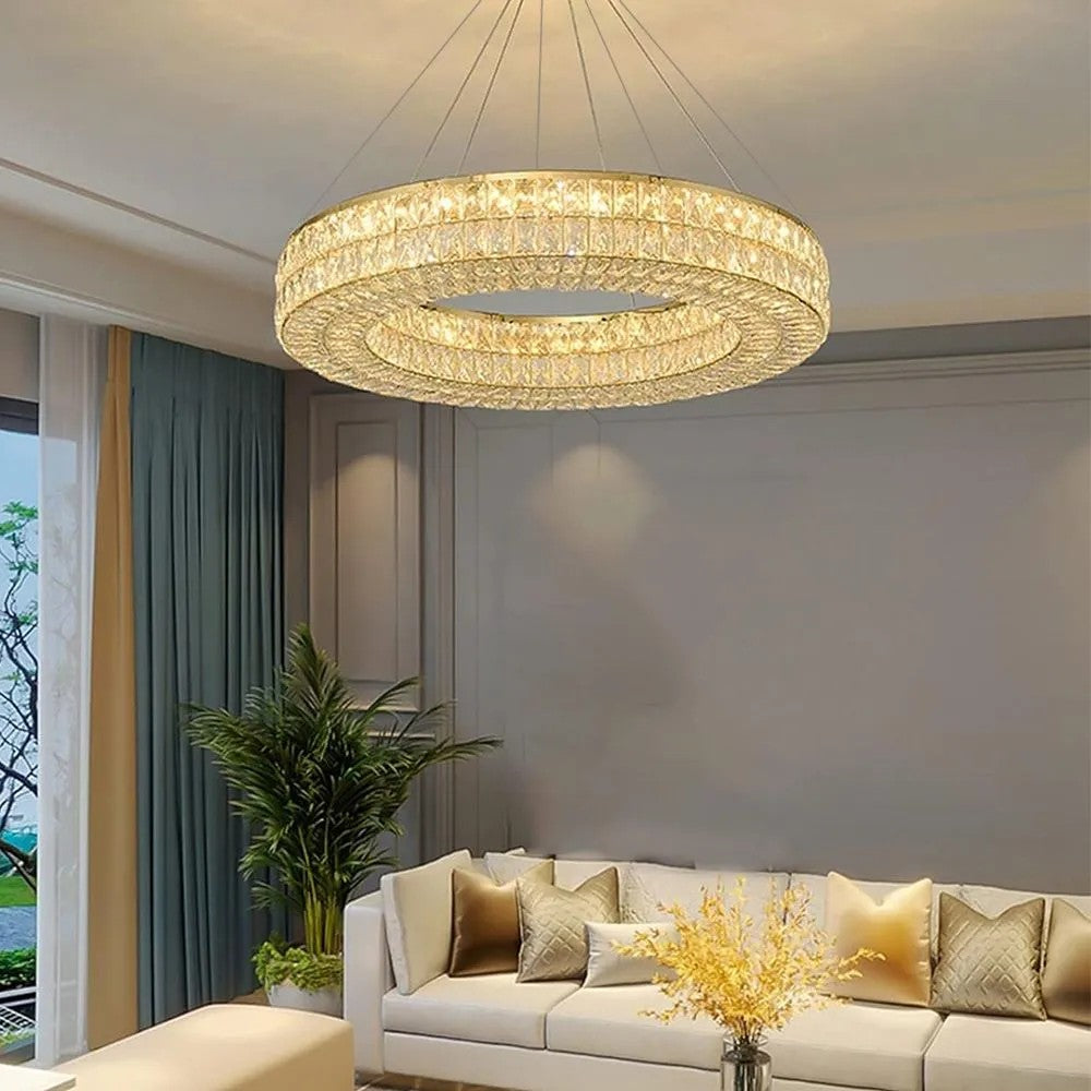 LAMPA SUFITOWA WISZĄCA LED APP1569-CP Gold 80cm 11