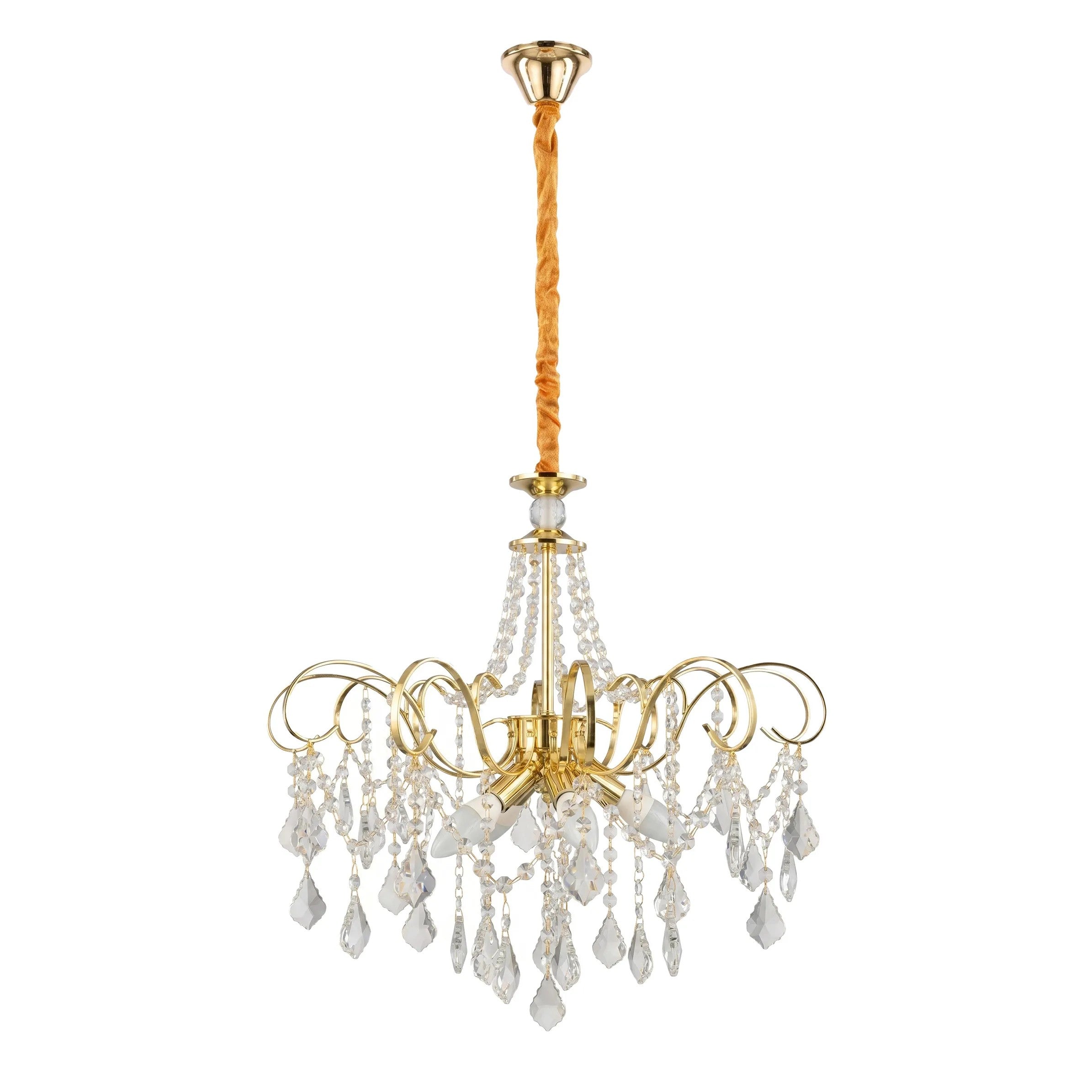 Lampa Wisząca Z Kryształami SWE081-CP 60cm Złota 11