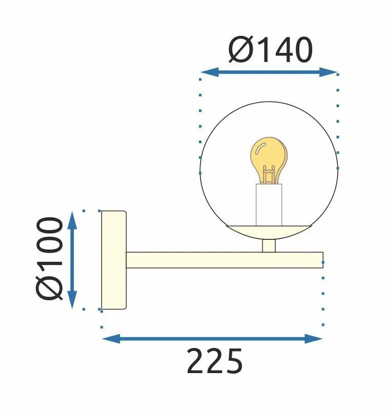 Lampa Ścienna Kinkiet Szklana Kula APP684-1W Złota 11