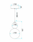 Lampa Sufitowa Wisząca LED LHJ112-2CP Złota Szczotkowana 11