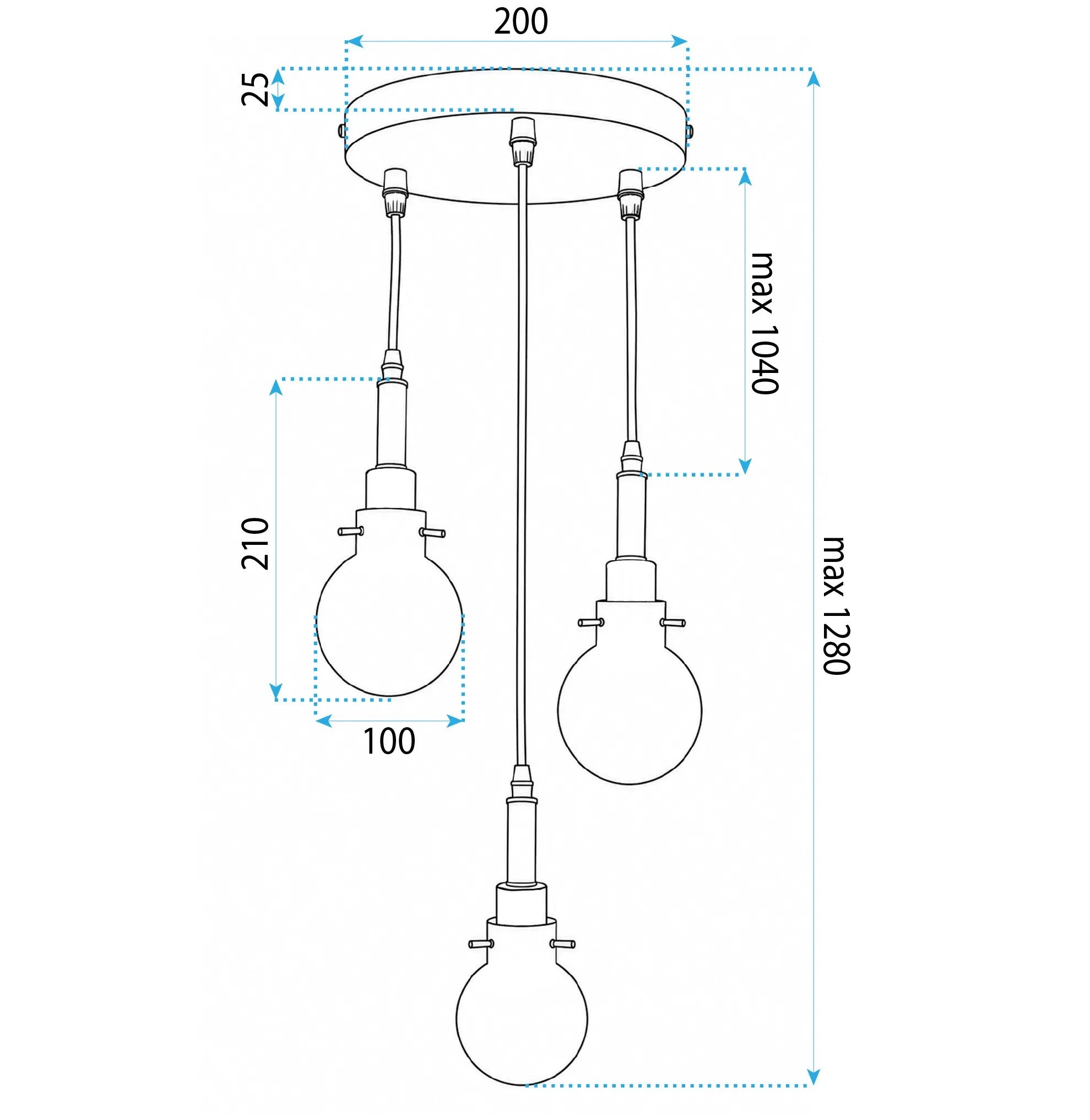 Lampa Wisząca APP1125-3CP Black Gold 11
