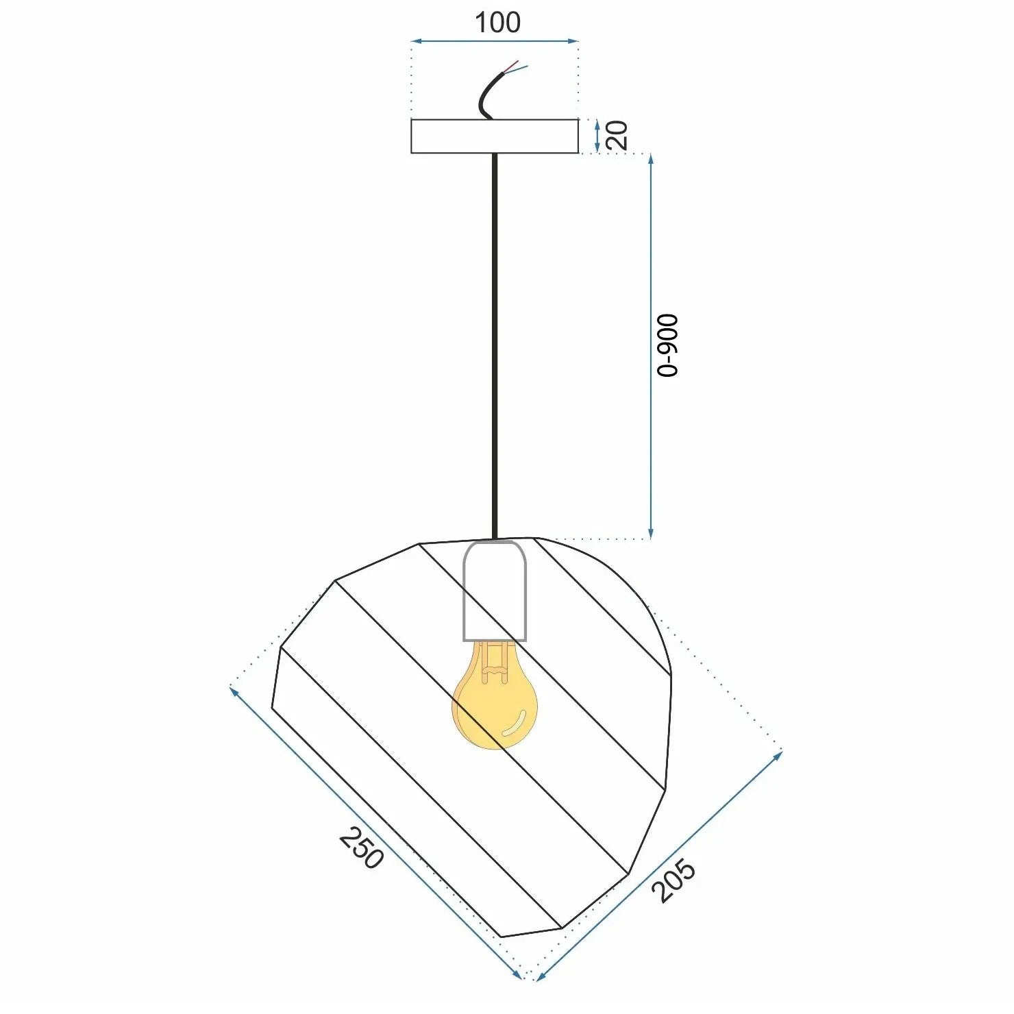 Lampa Sufitowa Wisząca APP381-1CP 11