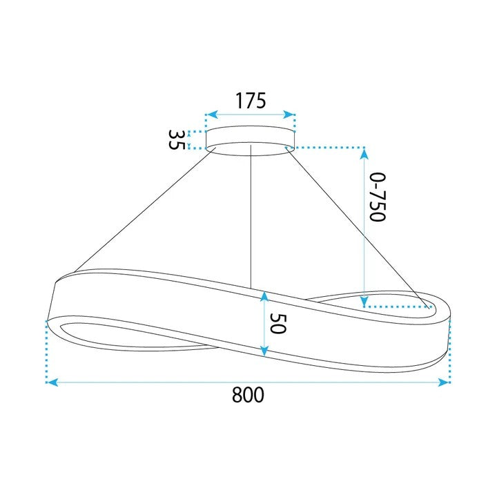 LAMPA SUFITOWA WISZĄCA SWE068-CP 80cm ZŁOTA 11