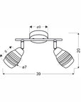 Wirginia Lampa sufitowa listwa chrom e14 klosz lustrzany 92-14016