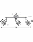 Wirginia Lampa sufitowa listwa chrom e14 klosz lustrzany 93-14023