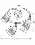 Wirginia Lampa sufitowa spirala chrom e14 klosz lustrzany 98-14047