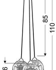 Trio lampa wisząca e27 klosz złoty 33-11961