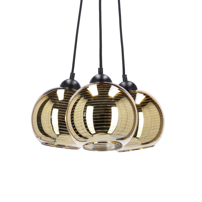 Trio lampa wisząca e27 klosz złoty 33-11961