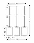 Wels lampa wisząca 3X40 czarny+drewniany klosz dymiony 33-22004