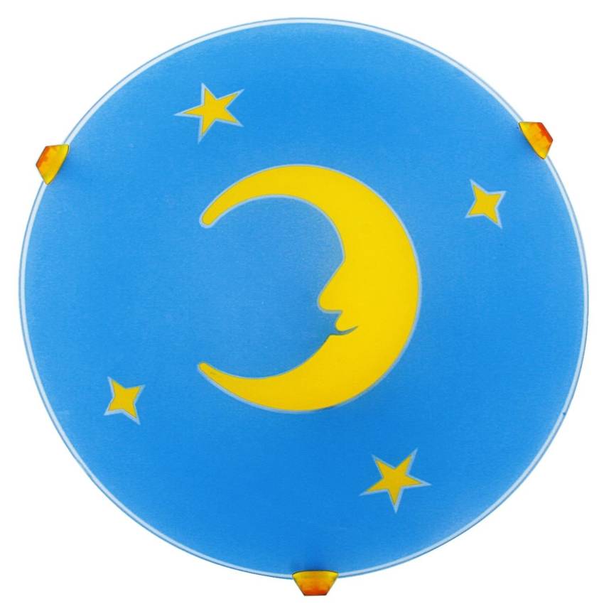 Plafon księżyc niebieski okrągły lampa dla dzieci 60W E27 13-30095