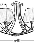 Lampa sufitowa czarna / biały abażur żyrandol 6x40W Valencia Candellux 36-30993