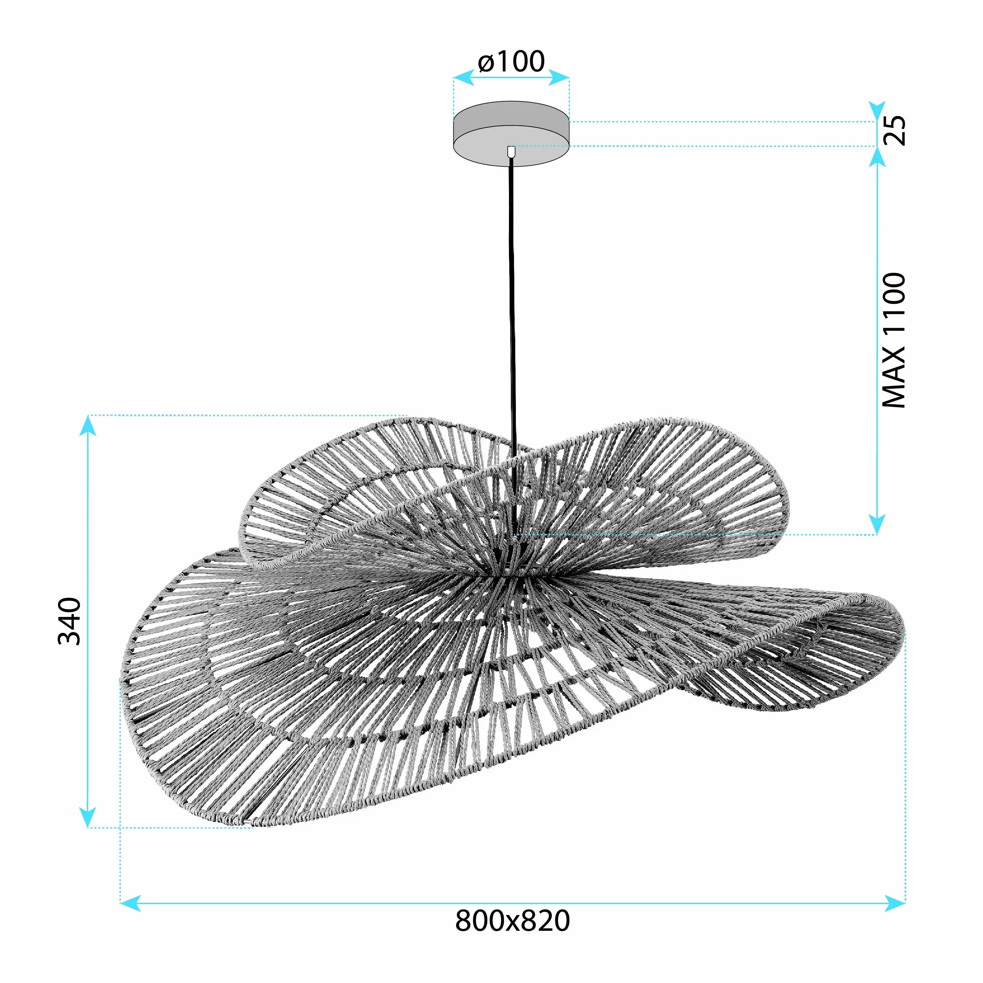 Lampa Sufitowa Wisząca Boho APP1738-1CP 80CM 12