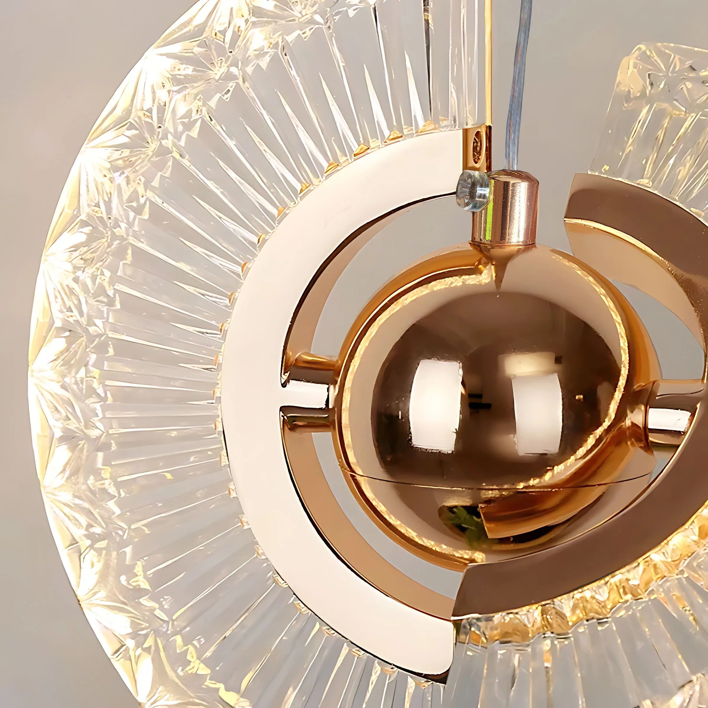 LAMPA SUFITOWA WISZĄCA LED LHJ108-2CP ZŁOTA 12