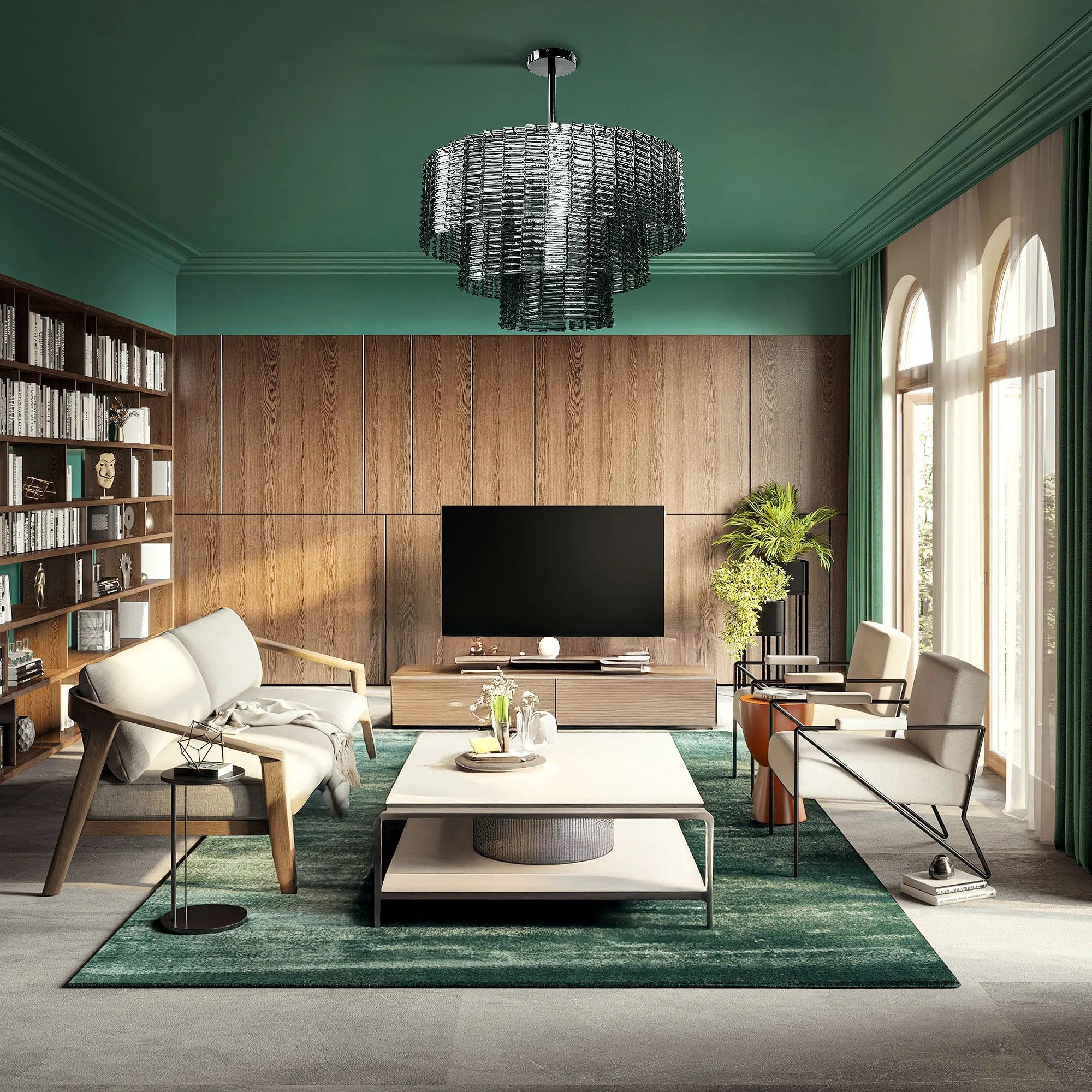 LAMPA SUFITOWA WISZĄCA APP1678-8CP SZARA 12