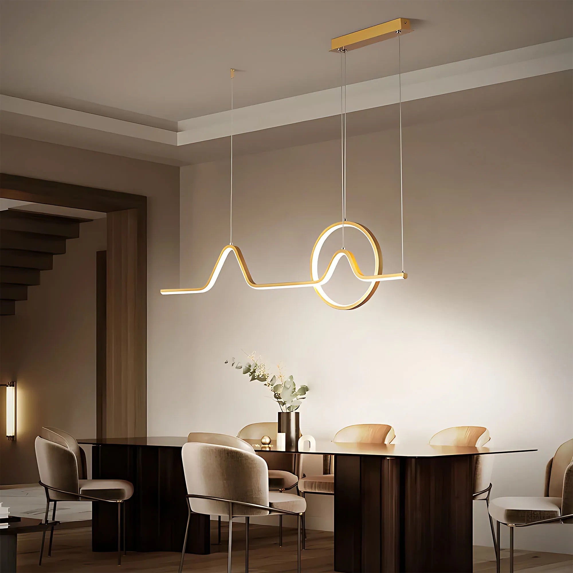 LAMPA WISZĄCA LED LHJ022-CP 120 Cm ZŁOTA 12