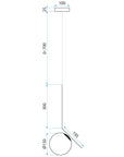 Lampa Sufitowa Wisząca Szklana Kula G106-1W Złota Biała 12