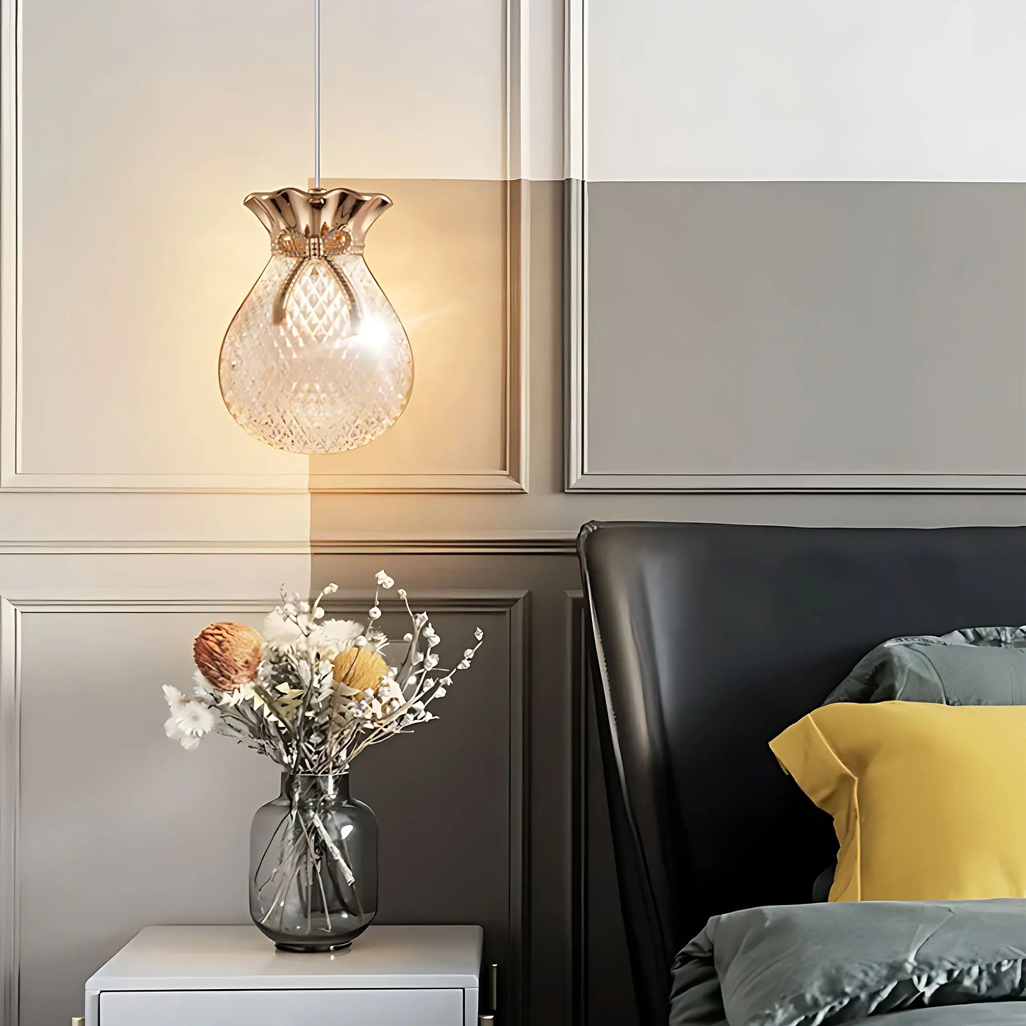 LAMPA SUFITOWA WISZĄCA LHJ107-1CP JASNE RÓŻOWE ZŁOTO 12