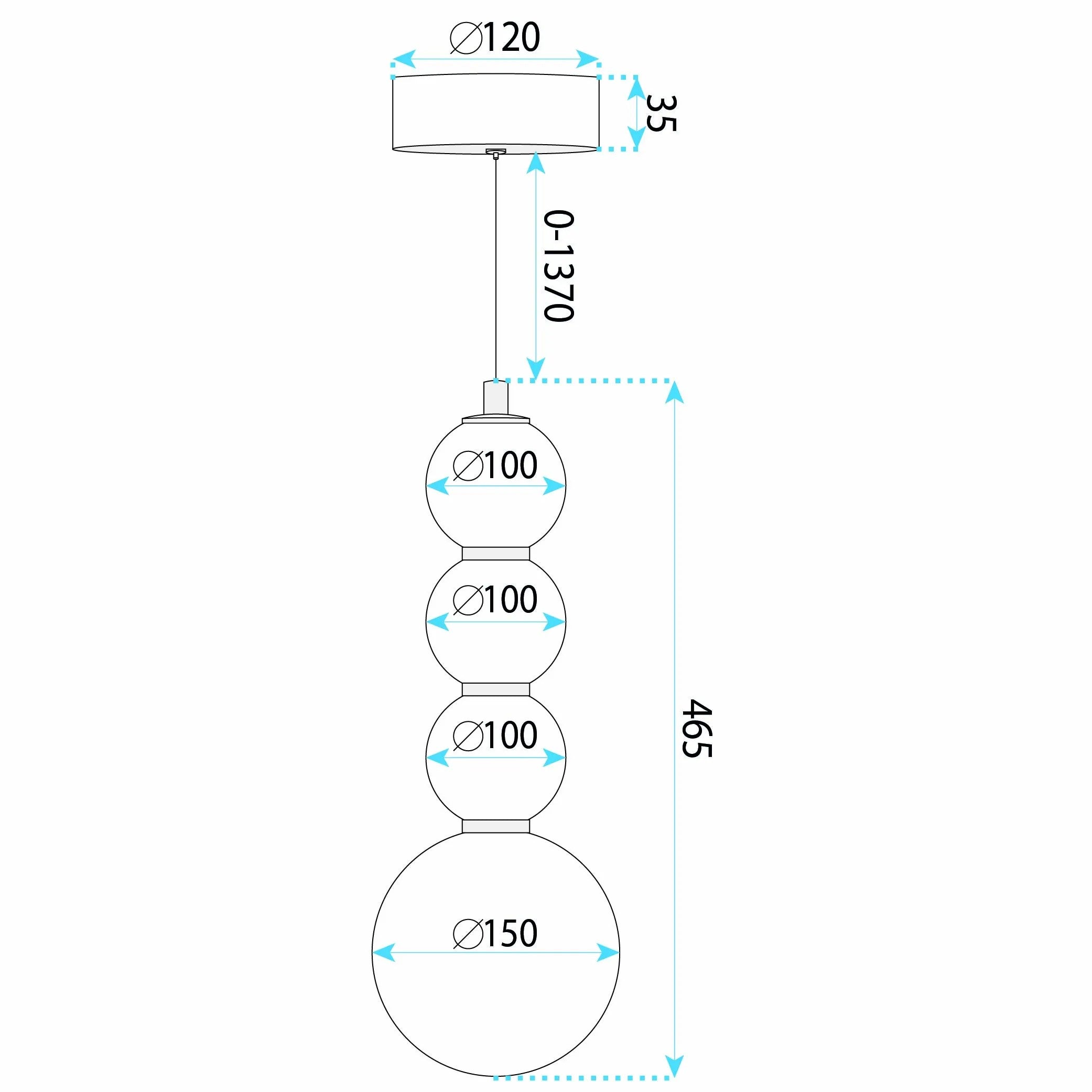 Lampa Sufitowa Wisząca LED LHJ114-4CP Złota Szczotkowana 12