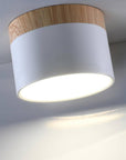 Lampa sufitowa oprawa biała/drewniana LED 9W Tuba Candellux 2273648