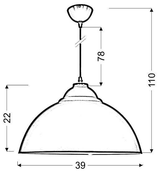 Lampa wisząca metalowa biała 60W E27 Uni Candellux 31-13323