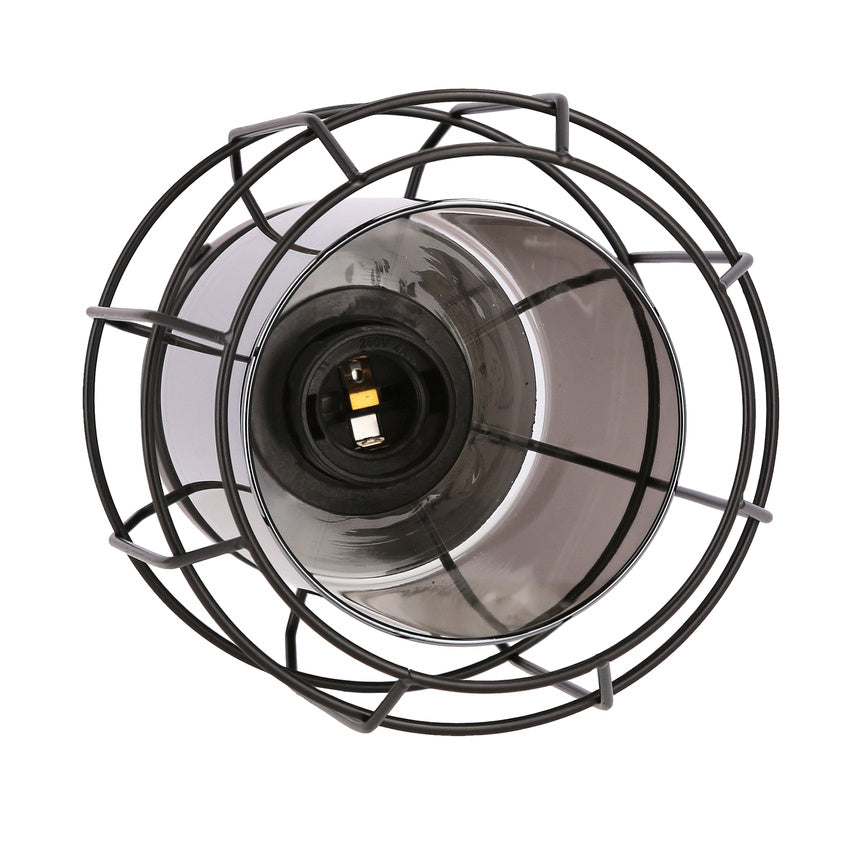 Jonera lampa sufitowa czarny 1X40 E27 klosz dymiony 31-08404