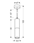 Tuba wisząca Candellux czarna złota 31-77677