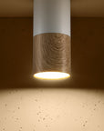 Lampa sufitowa oprawa biała/drewniana GU10 25W Tuba Candellux 2273655