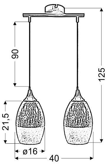 Lampa sufitowa wisząca miedziana regulowana 2x60W Celia Candellux 32-57341