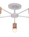 Lampa sufitowa biała metal + drewno 5x60W E27 Ampio Candellux 35-56672