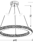 Lampa wisząca chromowa okrągła kryształki LED 24W Lords Candellux 31-25227