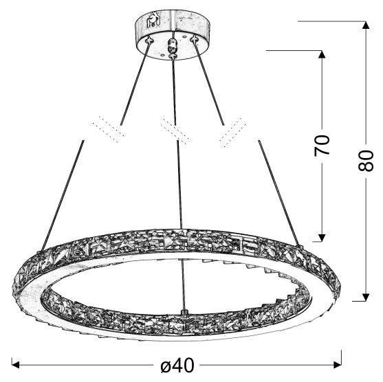 Lampa wisząca chromowa okrągła kryształki LED 24W Lords Candellux 31-25227