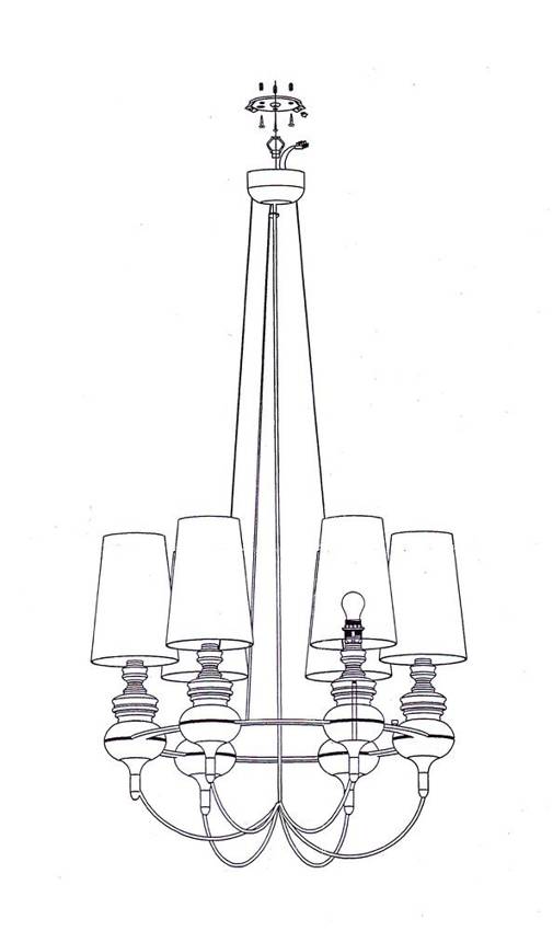 Lampa wisząca czerwona regulowana żyrandol 6xE14 Decoria Candellux 36-30583