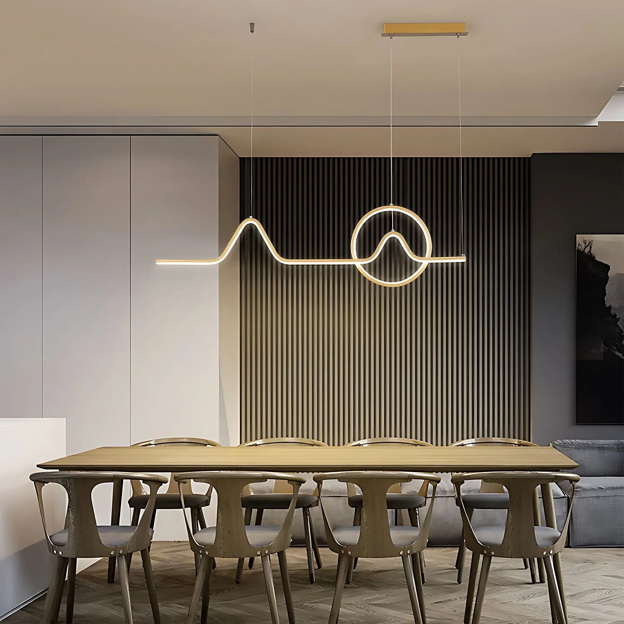 LAMPA WISZĄCA LED LHJ022-CP 120 Cm ZŁOTA 13