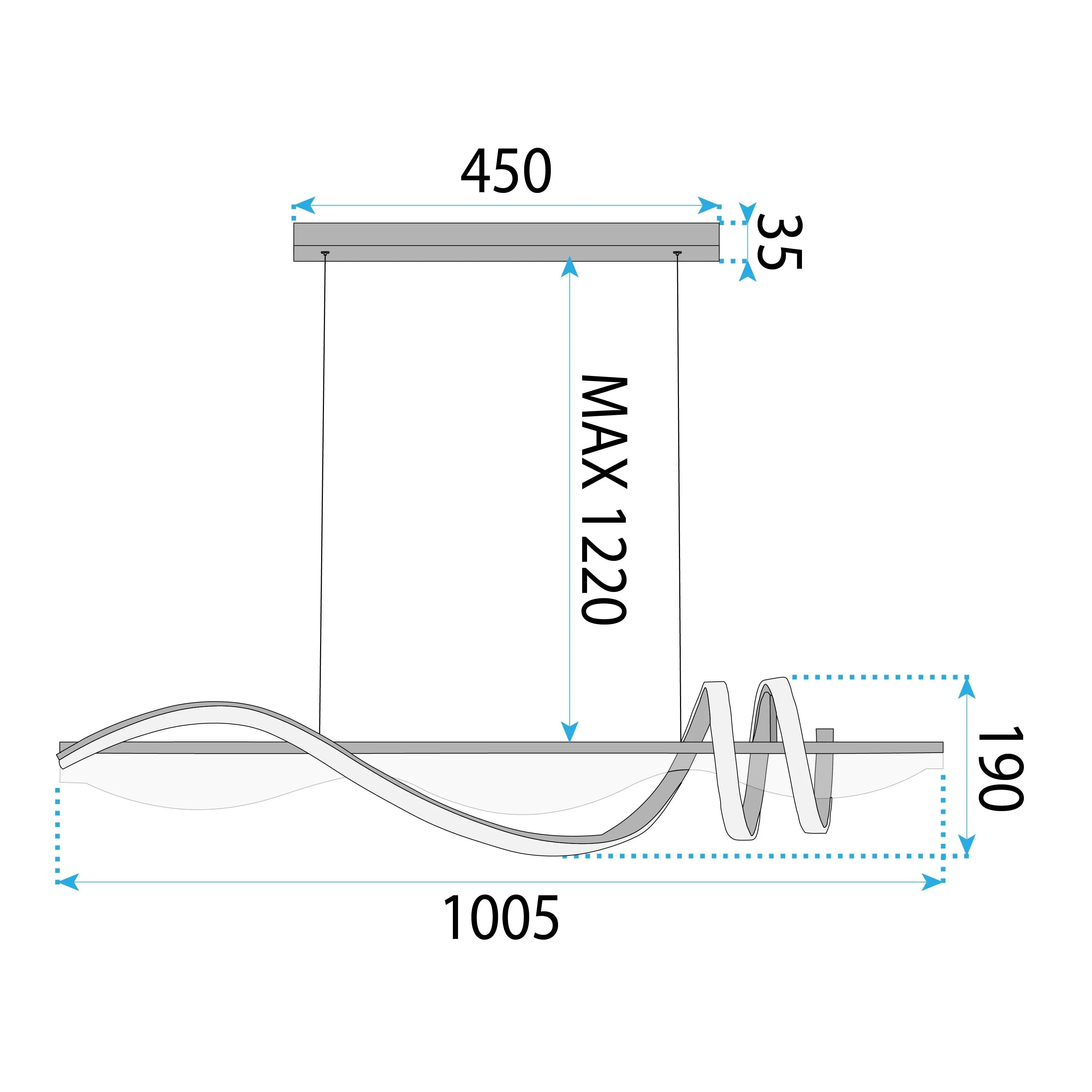 Lampa WISZĄCA LED LHJ041-CP 100 Cm CZARNA 13
