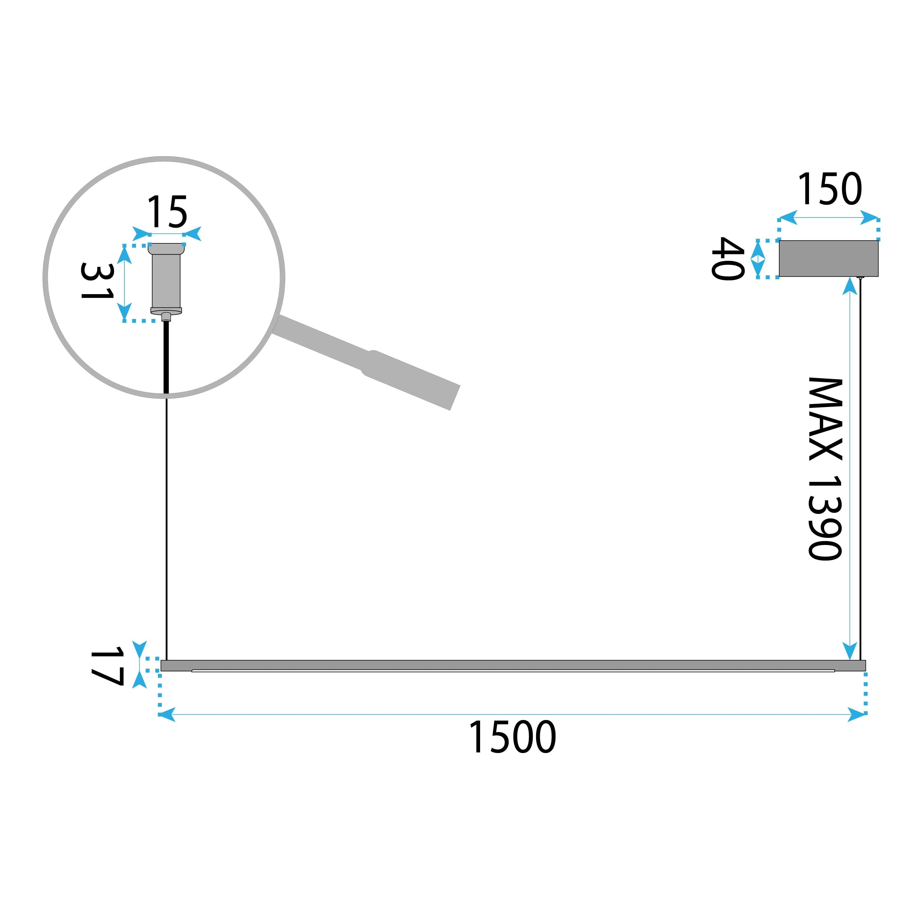 Lampa Wisząca LHJ032-CP 150 Cm BLACK 13