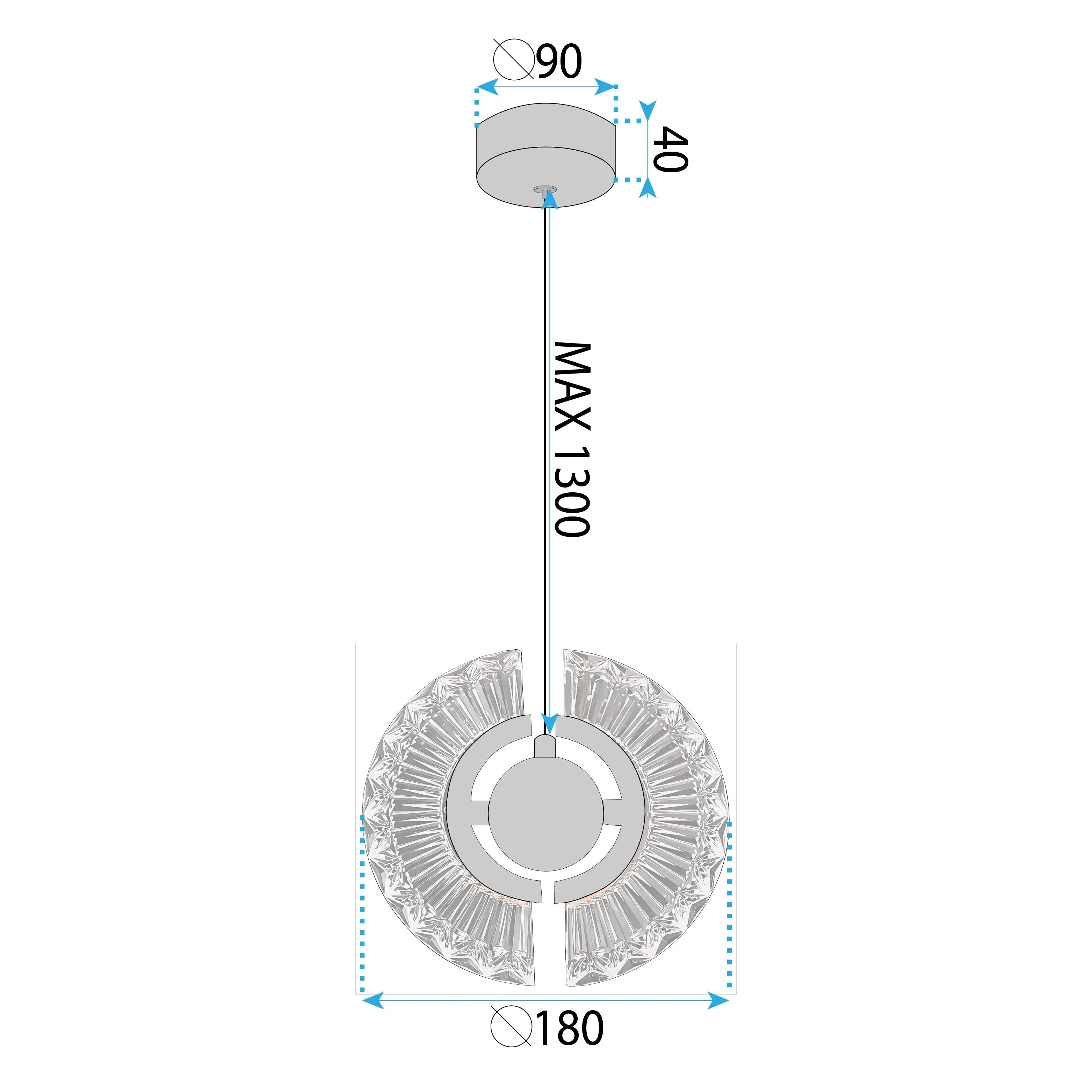 LAMPA SUFITOWA WISZĄCA LED LHJ108-2CP ZŁOTA 13