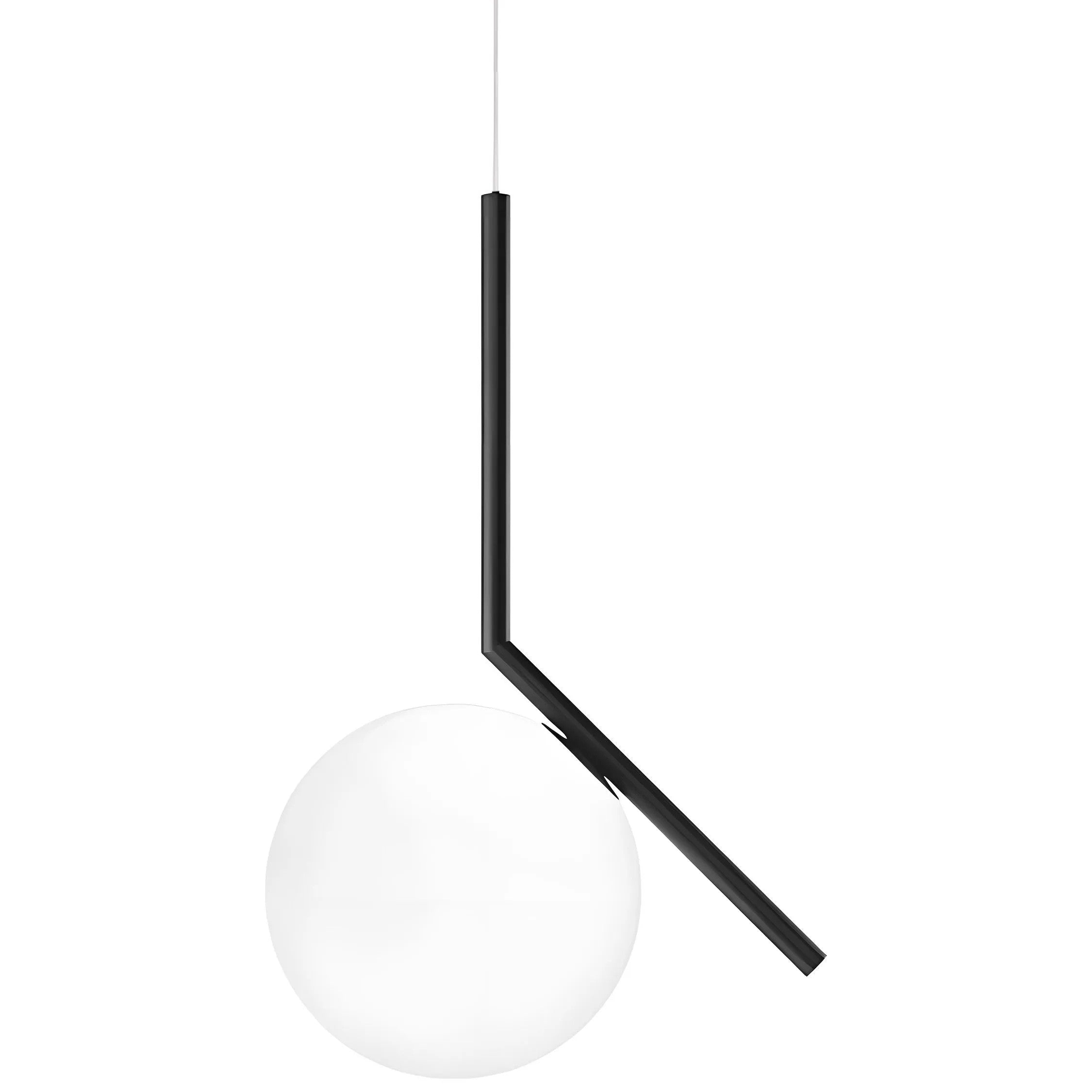 Lampa Sufitowa Wisząca Szklana Kula G107-1W Czarna Biała 13