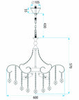 Lampa Wisząca Z Kryształami SWE081-CP 60cm Złota 13